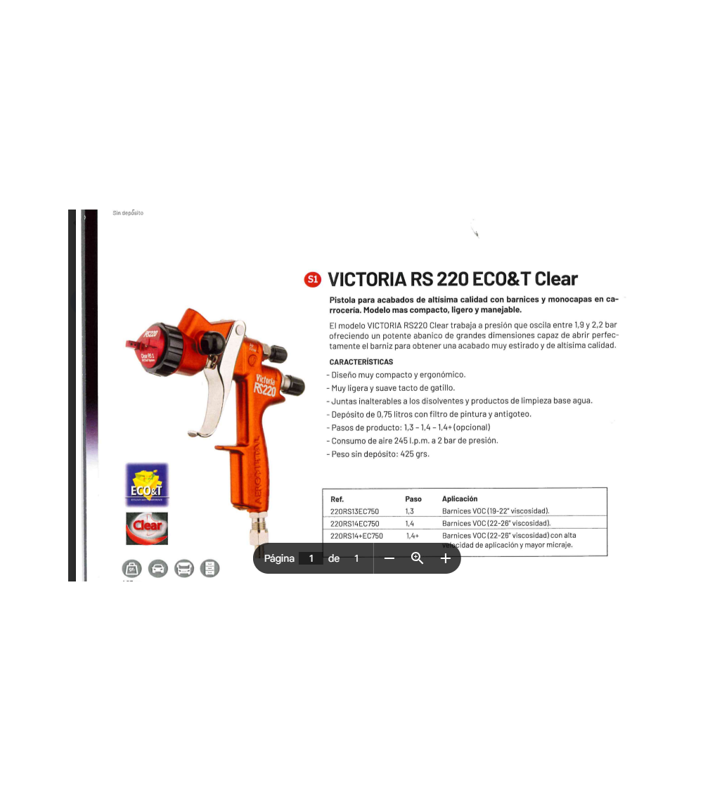 Pistola victoria rs clear p-1 | Decoraciones Isleñas Tenerife